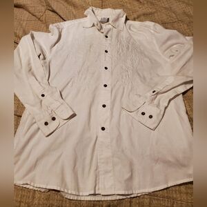 Avirex Shirt Mens Medium Embroidered Western Button Up LS Goth Vintage Y2K Rock